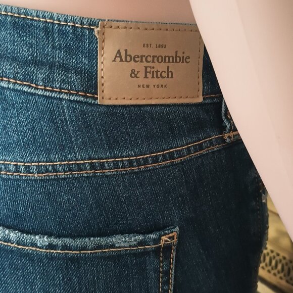 Abercrombie & Fitch Distressed Skinny Jeans 2 Embellished Mid Rise Pants - Picture 8 of 13